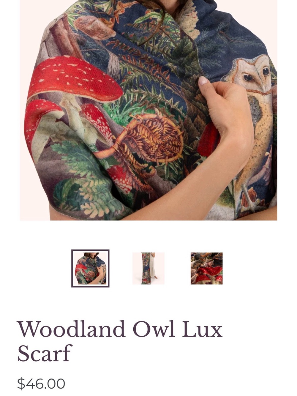 Powder UK Wild Woodland Owl scarf NWT